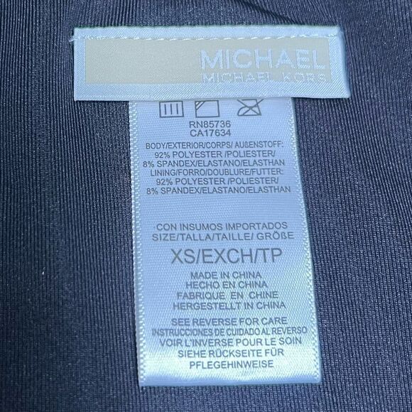 Michael Kors High-Leg Bikini Bottoms in Black with Ring Gold Chain Accents. NWT! - Picture 7 of 11